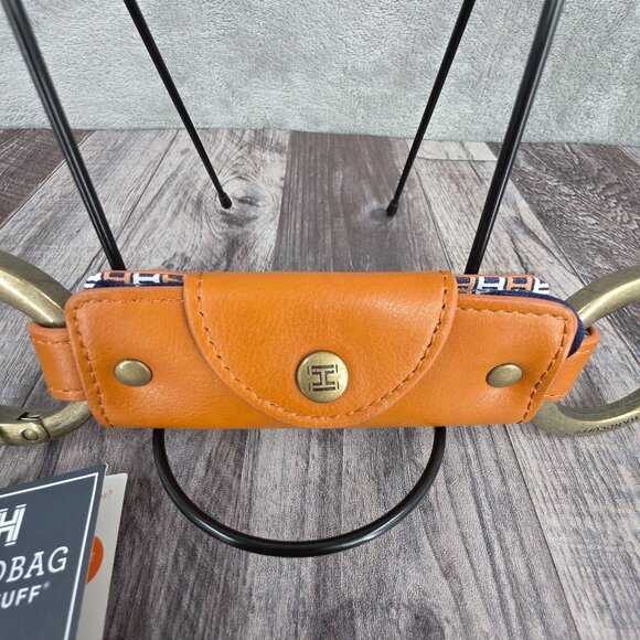 Handbag Handcuff Bag Restraint Security Cuff Strap Saddle Brown Faux Leather New - Picture 4 of 9